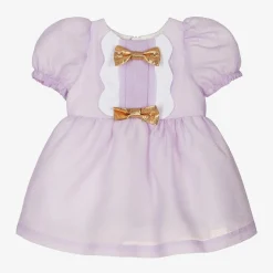 Baby Girls Purple Crêpe Bows Dress