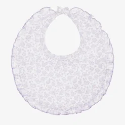 Baby Girls Purple Pima Cotton Summer Gardens Bib