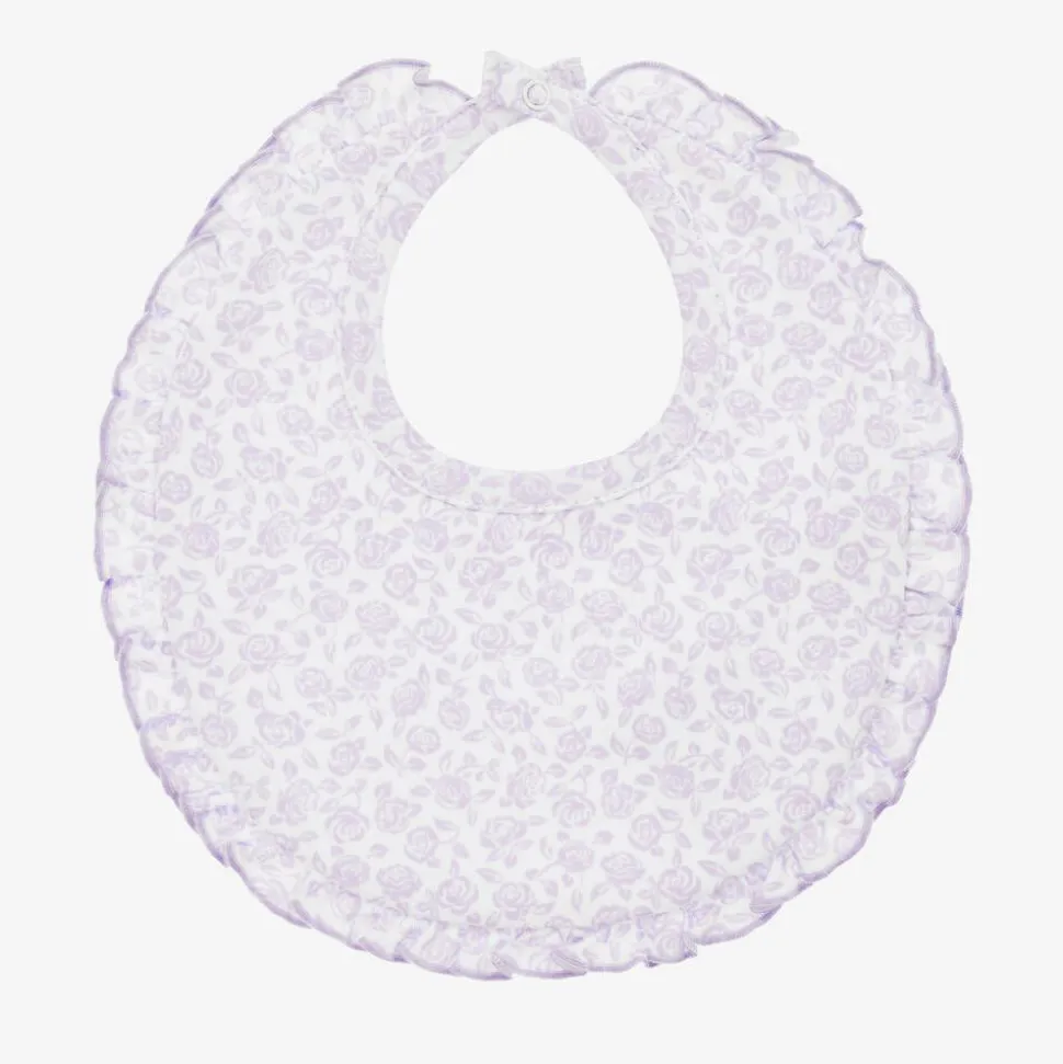 Baby Girls Purple Pima Cotton Summer Gardens Bib