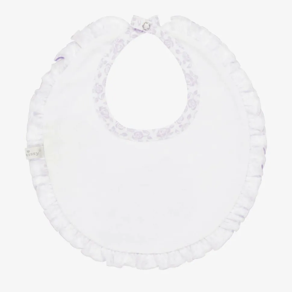 Baby Girls Purple Pima Cotton Summer Gardens Bib