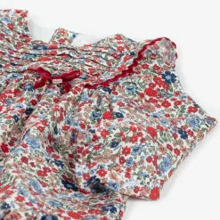 Baby Girls Red Cotton Floral Dress