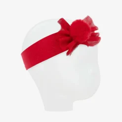 Baby Girls Red Pom-Pom Headband