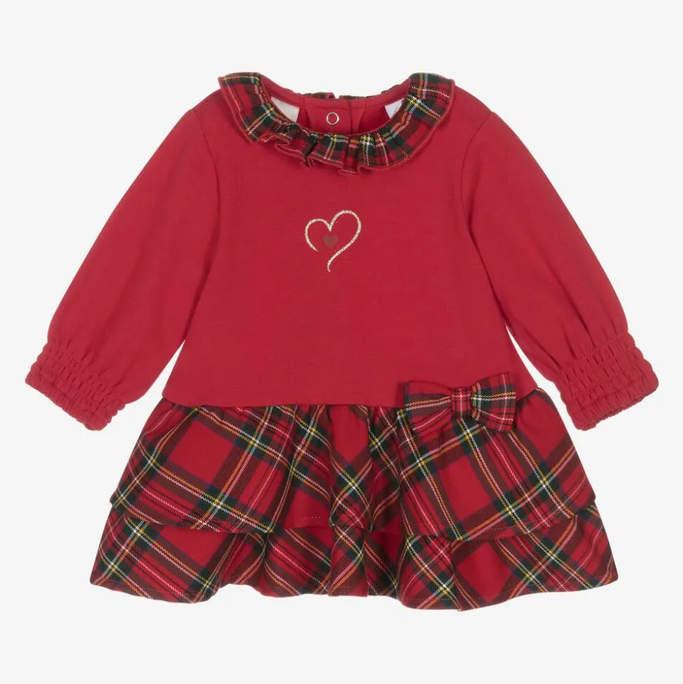 Baby Girls Red Tartan Cotton Dress