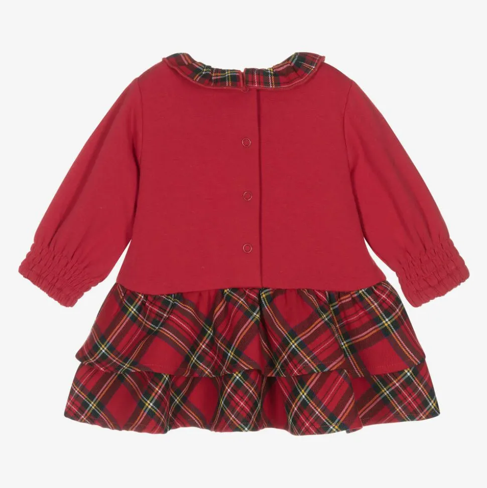 Baby Girls Red Tartan Cotton Dress