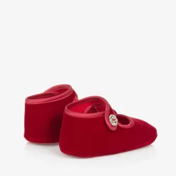 Baby Girls Red Velvet Pre-Walker Shoes