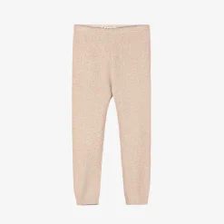 Baby Girls Rose Gold Lurex Leggings