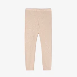 Baby Girls Rose Gold Lurex Leggings