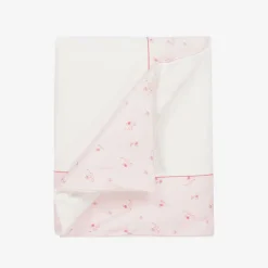 Baby Girls White & Pink Cotton Blanket (87m)