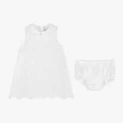 Baby Girls White Broderie Anglaise Dress