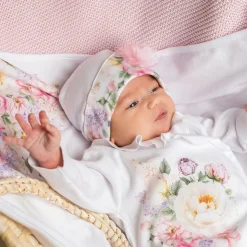 Baby Girls White Cotton Blanket Gift Set