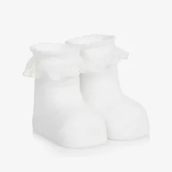 Baby Girls White Cotton Frilly Socks