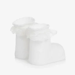 Baby Girls White Cotton Frilly Socks