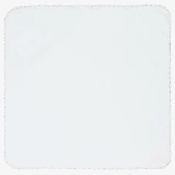 Baby Girls White Cotton Floral Hooded Towel