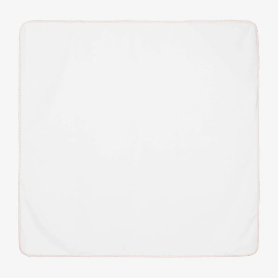 Baby Girls White Cotton Hooded Towel (100cm)