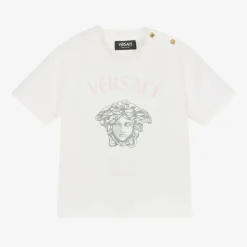 Baby Girls White Cotton Medusa T-Shirt