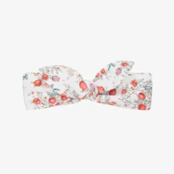 Baby Girls White Cotton Pomegranate Headband
