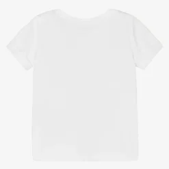 Baby Girls White Cotton Stripe T-Shirt