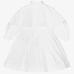 Baby Girls White Cotton Shirt Dress