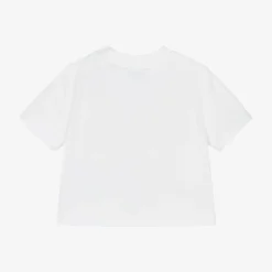 Baby Girls White Cotton T-Shirt