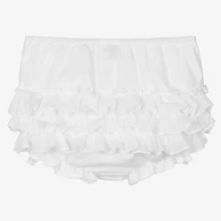 Baby Girls White Frilly Pants