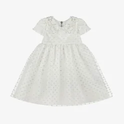 Baby Girls White Glittery Star Dress