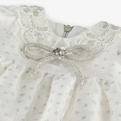 Baby Girls White Glittery Star Dress