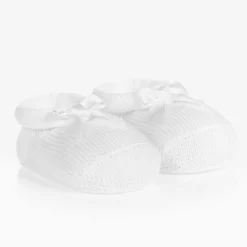 Baby Girls White Headband & Booties Gift Set