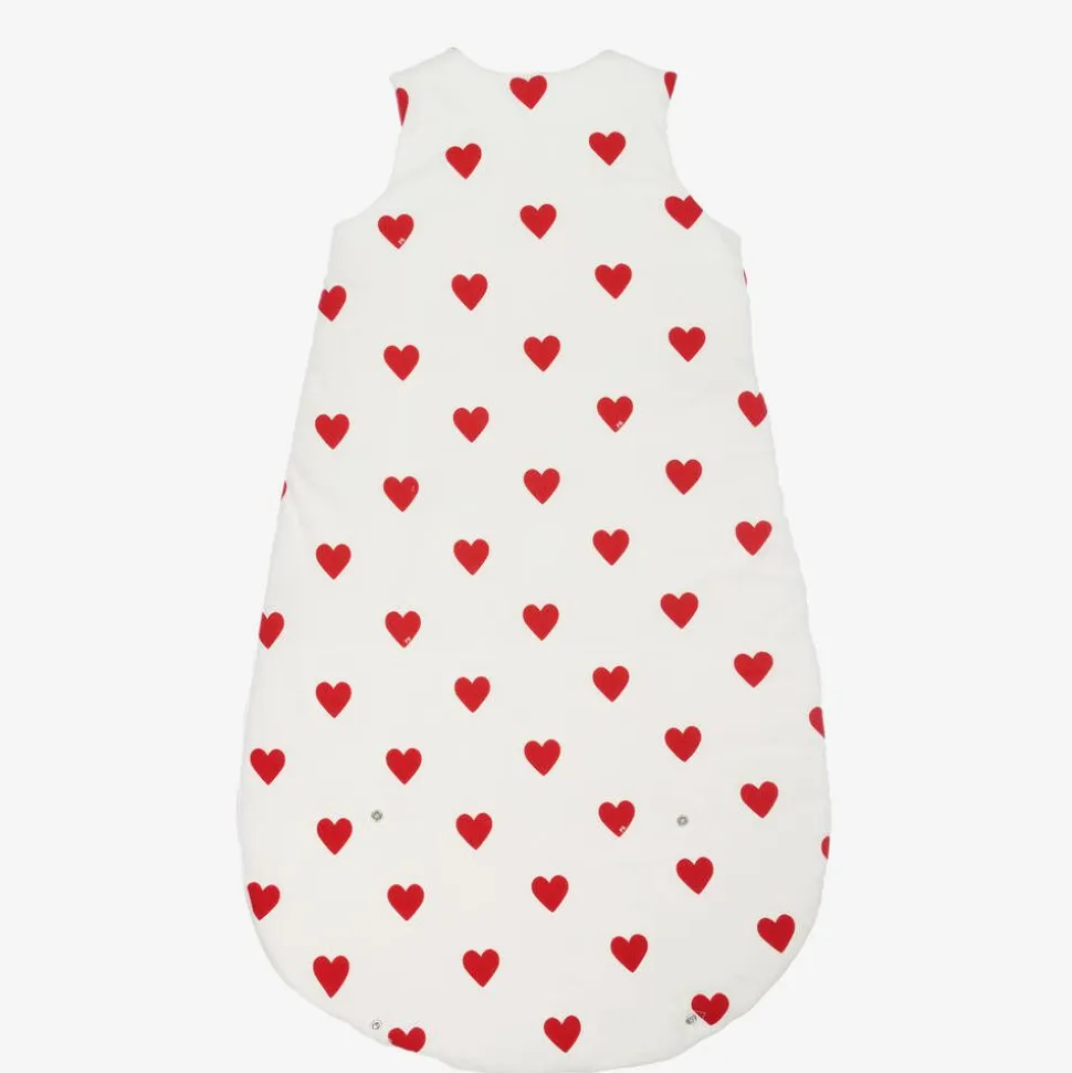 Baby Girls White Hearts Sleeping Bag