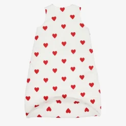 Baby Girls White Hearts Sleeping Bag