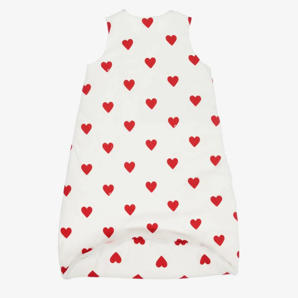 Baby Girls White Hearts Sleeping Bag