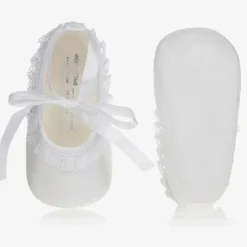 Baby Girls White Silk Shoes