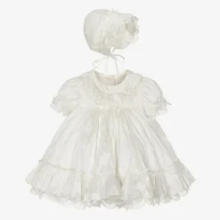 Baby Ivory Silk Dress Set