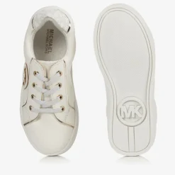 Baby White & Gold Logo Trainers