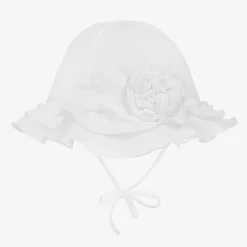 Baby White Polycotton Sun Hat
