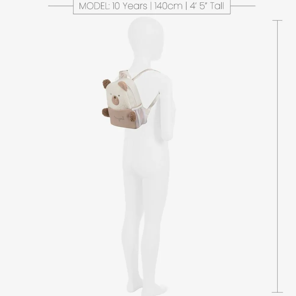 Beige Bouclé Teddy Bear Backpack (25cm)