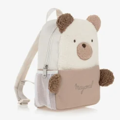 Beige Bouclé Teddy Bear Backpack (25cm)