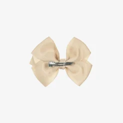 Beige Bow Hair Clip (10cm)