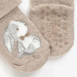 Beige Bunny Cotton Baby Socks
