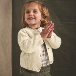 Beige Cable Knit Cardigan