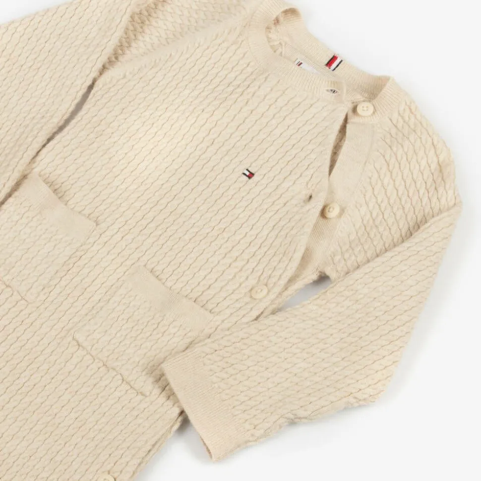 Beige Cable Knit Viscose Babygrow