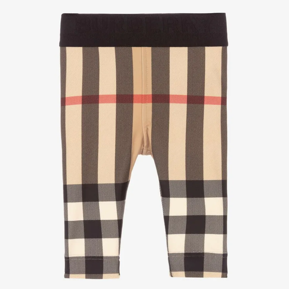 Beige Check Baby Leggings