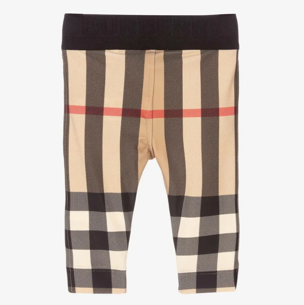 Beige Check Baby Leggings