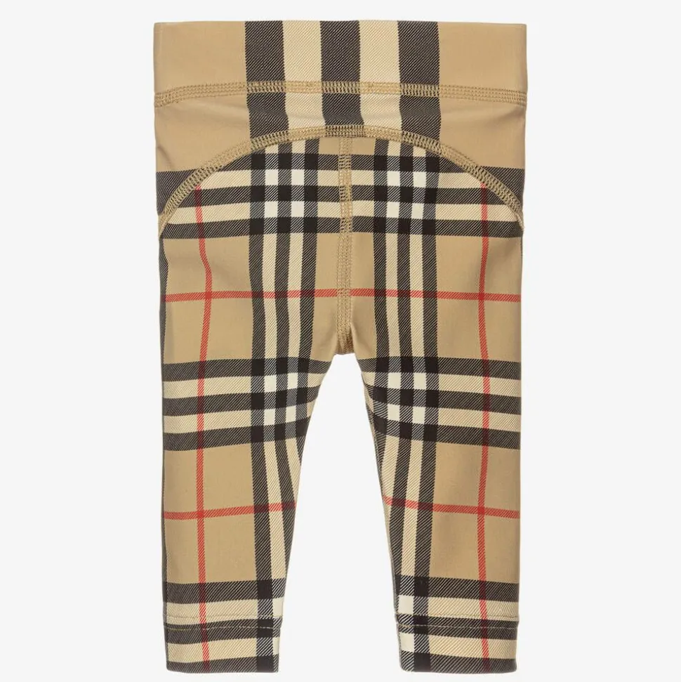 Beige Check Baby Sun Protective Leggings