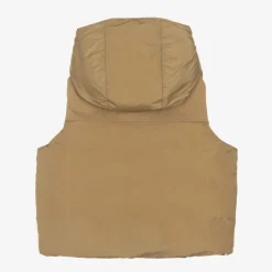 Beige Check Reversible Down Gilet