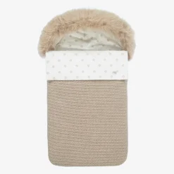 Beige Cotton & Cashmere Knitted Baby Nest (77cm)