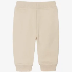 Beige Cotton Baby Joggers