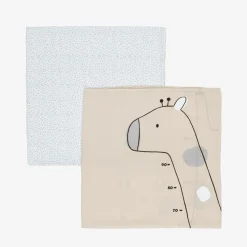 Beige Cotton Baby Milestone Swaddles (2 Pack)