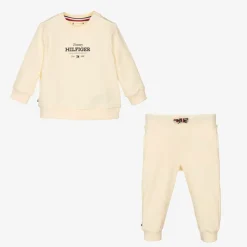 Beige Cotton Baby Tracksuit