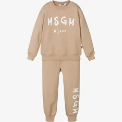 Beige Cotton Jersey Tracksuit