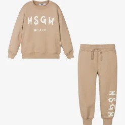 Beige Cotton Jersey Tracksuit